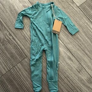 NEW Kyte 3-6m teal zipper footie pajamas